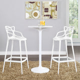 Modway Furniture Entangled Bar Stool Set of 2 White 19.5 x 42 x 43