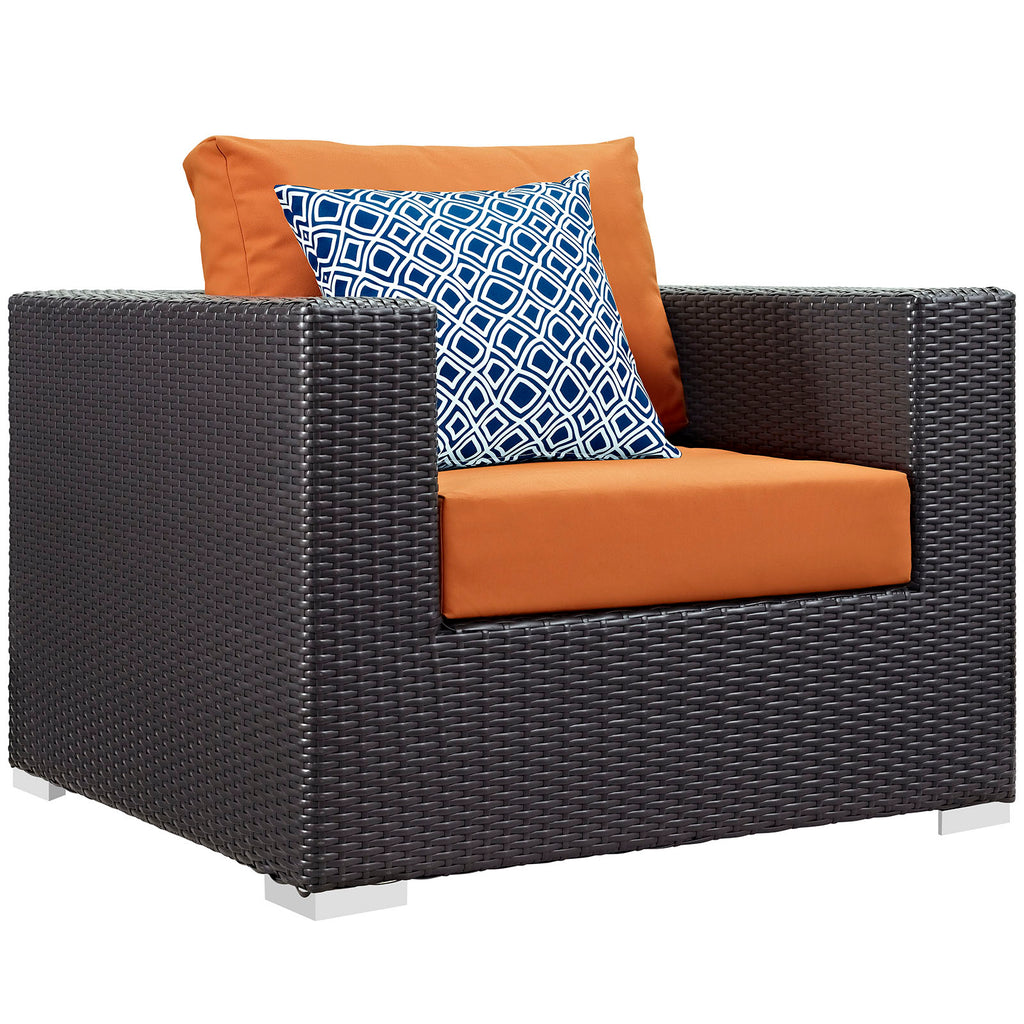 Modway Furniture Convene Outdoor Patio Sectional Set with Pillows EEI-2365-EXP-ORA-SET