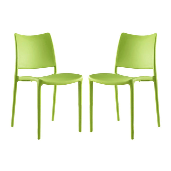Modway Furniture Hipster Dining Side Chair Set of 2 – Contemporary Ergonomic Design for Indoor and Outdoor Use Green EEI-2424-GRN-SET