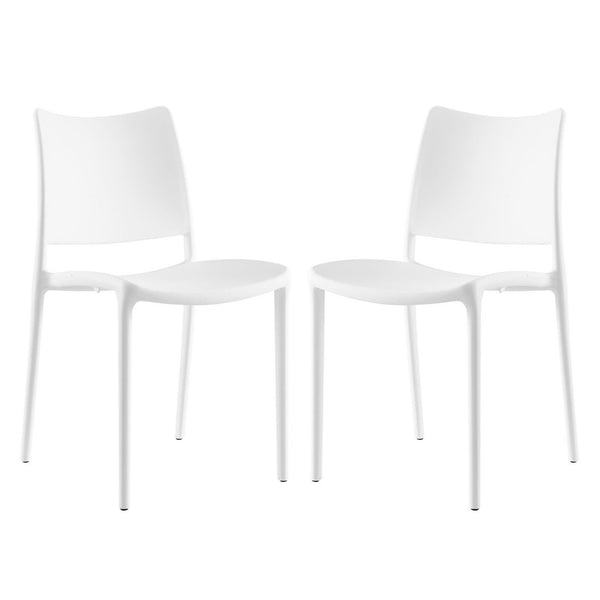 Modway Furniture Hipster Dining Side Chair Set of 2 – Contemporary Ergonomic Design for Indoor and Outdoor Use White EEI-2424-WHI-SET