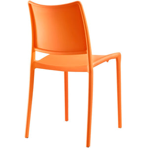 Modway Furniture Hipster Dining Side Chair Set of 4 - Contemporary, Stackable Design for Indoor & Outdoor Use Orange EEI-2425-ORA-SET