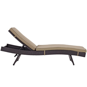 Modway Furniture Convene Outdoor Patio Chaise Set of 6 – Durable, Adjustable Reclining Comfort for Stylish Lounging Espresso Mocha EEI-2430-EXP-MOC-SET
