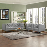 Modway Furniture Panache Living Room Set Upholstered Fabric Set of 3 Expectation Gray 31 x 152 x 31