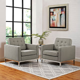 Modway Furniture Loft Armchairs Upholstered Fabric Set of 2 Granite 31 x 31 x 32