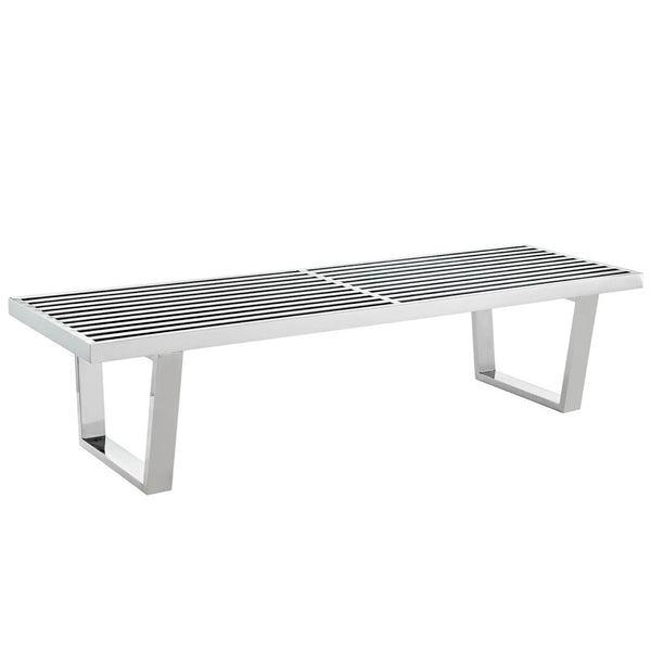 Modway Furniture Sauna 5' Stainless Steel Bench - Mid-Century Modern Design, Versatile Seating for Home & Commercial Use EEI-246-SLV