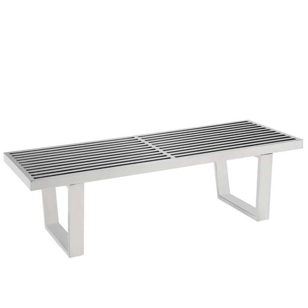Modway Furniture Sauna 4' Modern Stainless Steel Bench - Sleek Design, Durable, Versatile Seating for Any Space EEI-247-SLV