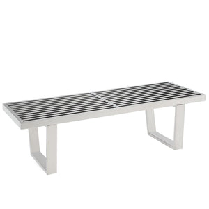 Modway Furniture Sauna 4' Modern Stainless Steel Bench - Sleek Design, Durable, Versatile Seating for Any Space EEI-247-SLV