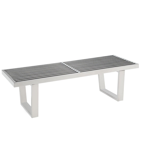 Modway Furniture Sauna 4' Modern Stainless Steel Bench - Sleek Design, Durable, Versatile Seating for Any Space EEI-247-SLV