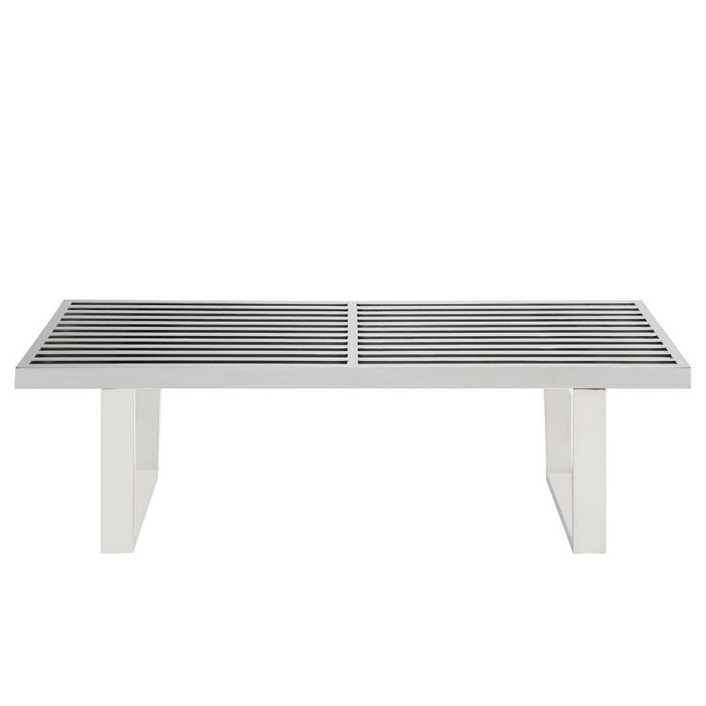 Modway Furniture Sauna 4' Modern Stainless Steel Bench - Sleek Design, Durable, Versatile Seating for Any Space EEI-247-SLV