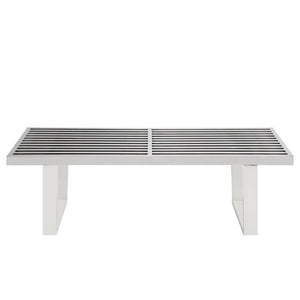 Modway Furniture Sauna 4' Modern Stainless Steel Bench - Sleek Design, Durable, Versatile Seating for Any Space EEI-247-SLV