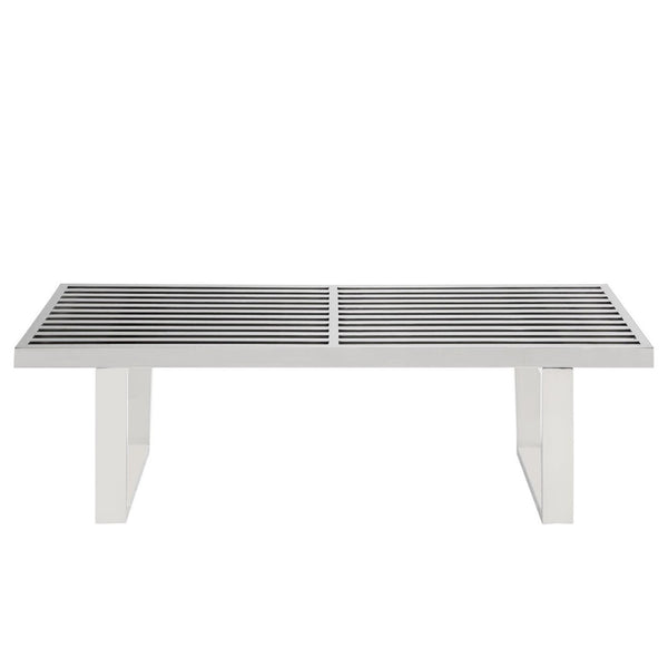 Modway Furniture Sauna 4' Modern Stainless Steel Bench - Sleek Design, Durable, Versatile Seating for Any Space EEI-247-SLV