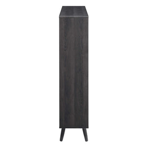 Modway Furniture Transmit 7 Shelf Wood Grain Bookcase - Modern Mid-Century Design for Stylish Home Organization Charcoal EEI-2529-CHA