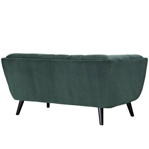 Modway Furniture Bestow Performance Velvet Loveseat - Stylish Green Comfort, Mid-Century Design for Modern Homes EEI-2535-GRN