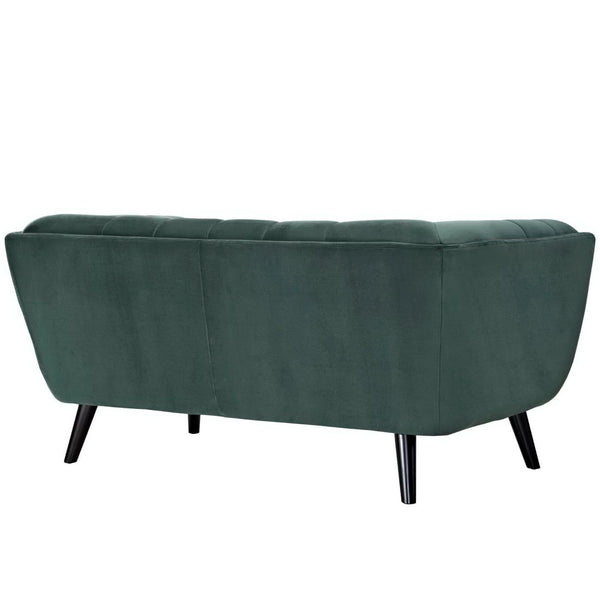 Modway Furniture Bestow Performance Velvet Loveseat - Stylish Green Comfort, Mid-Century Design for Modern Homes EEI-2535-GRN