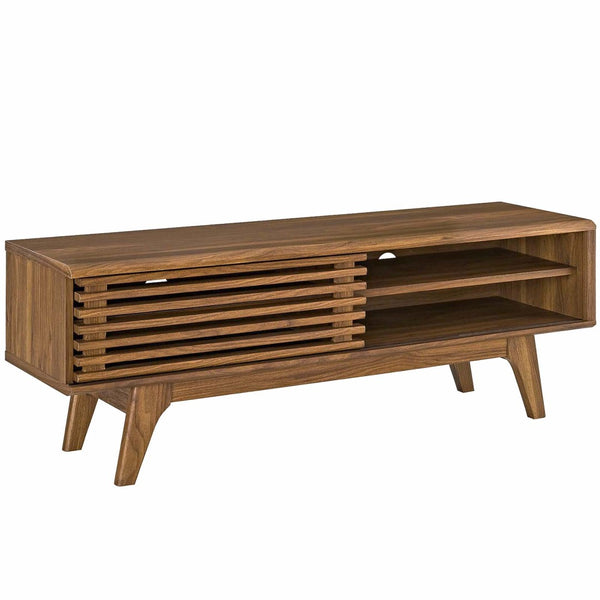 Modway Furniture Render 48" TV Stand by Modway - Mid-Century Modern Design with Stylish Storage & Ventilation Features Walnut EEI-2539-WAL