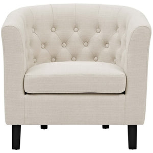 Modway Furniture Prospect Upholstered Armchair - Vintage Elegance Meets Modern Comfort with Timeless Button Tufting Beige EEI-2551-BEI