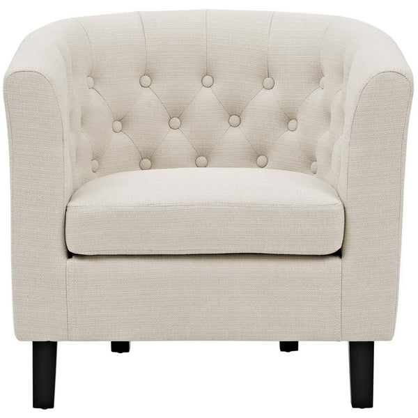 Modway Furniture Prospect Upholstered Armchair - Vintage Elegance Meets Modern Comfort with Timeless Button Tufting Beige EEI-2551-BEI