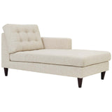 Modway Furniture Empress Right-Arm Upholstered Fabric Chaise Beige 63.5 x 35.0 x 35.5