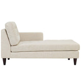 Modway Furniture Empress Right-Arm Upholstered Fabric Chaise Beige 63.5 x 35.0 x 35.5