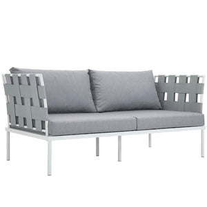 Modway Furniture Harmony Outdoor Patio Loveseat - Modern All-Weather Seating for Stylish Outdoor Relaxation EEI-2603-WHI-GRY