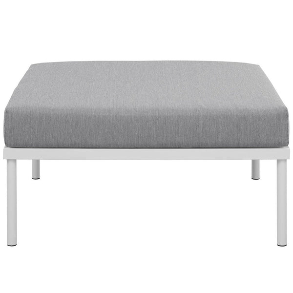 Modway Furniture Harmony Outdoor Patio Ottoman - Weather-Resistant Aluminum, Modern Design for Versatile Comfort EEI-2609-WHI-GRY