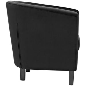 Modway Furniture Prospect Performance Velvet Armchair - Elegant Chesterfield Design with Plush Comfort & Durability EEI-2613-BLK