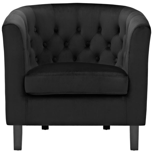 Modway Furniture Prospect Performance Velvet Armchair - Elegant Chesterfield Design with Plush Comfort & Durability EEI-2613-BLK