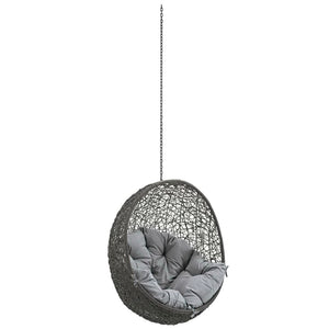 Modway Furniture Hide Outdoor Patio Swing Chair - Stylish Hanging Seat for Ultimate Indoor/Outdoor Relaxation Bliss Gray Gray EEI-2654-GRY-GRY