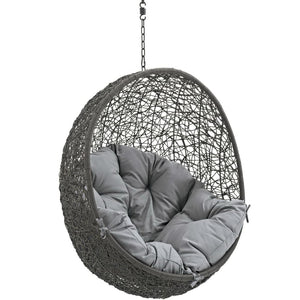 Modway Furniture Hide Outdoor Patio Swing Chair - Stylish Hanging Seat for Ultimate Indoor/Outdoor Relaxation Bliss Gray Gray EEI-2654-GRY-GRY
