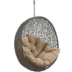 Modway Furniture Hide Outdoor Patio Swing Chair - Stylish Hanging Seat for Ultimate Indoor/Outdoor Relaxation Bliss Gray Mocha EEI-2654-GRY-MOC