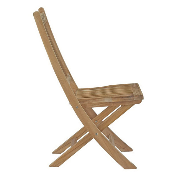 Modway Furniture Marina Teak Folding Chair – Stylish, Weather-Resistant Outdoor Seating for Patio & Poolside Relaxation EEI-2702-NAT