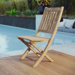Modway Furniture Marina Teak Folding Chair – Stylish, Weather-Resistant Outdoor Seating for Patio & Poolside Relaxation EEI-2702-NAT