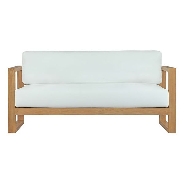 Modway Furniture Upland Outdoor Teak Sofa - Elegant Weather-Resistant Seating for Patios, Gardens & Balconies EEI-2707-NAT-WHI