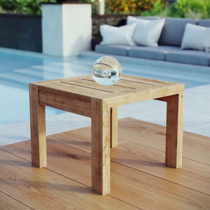 Modway Furniture Upland Outdoor Teak Side Table - Modern Design for Patios, Balconies, and Poolside Retreats, Durable EEI-2709-NAT