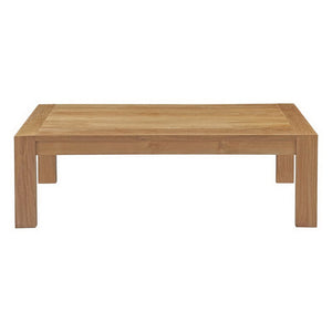 Modway Furniture Upland Teak Wood Coffee Table for Outdoor Spaces - Durable, Stylish Centerpiece for Patios & More EEI-2710-NAT
