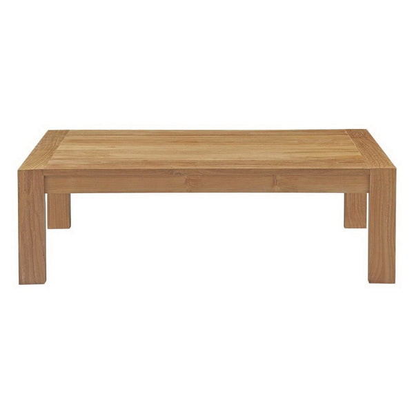 Modway Furniture Upland Teak Wood Coffee Table for Outdoor Spaces - Durable, Stylish Centerpiece for Patios & More EEI-2710-NAT