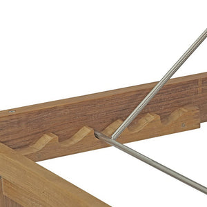 Modway Furniture Upland Teak Chaise Lounge - Stylish Outdoor Seating with Cushions for Poolside & Patio Comfort EEI-2711-NAT-WHI