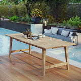 Modway Furniture Dorset Outdoor Patio Teak Dining Table Natural 98.5 x 39.5 x 30.5