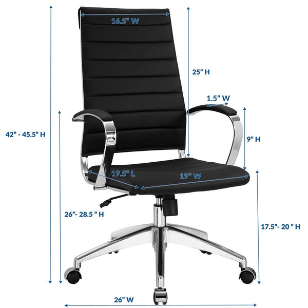 Modway Furniture Jive Highback Office Chair - Ergonomic Comfort with Stylish Design for Modern Workspaces and Meetings Black EEI-272-BLK