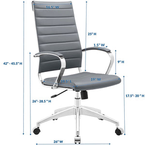 Modway Furniture Jive Highback Office Chair - Ergonomic Comfort with Stylish Design for Modern Workspaces and Meetings Gray EEI-272-GRY