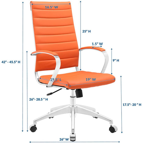 Modway Furniture Jive Highback Office Chair - Ergonomic Comfort with Stylish Design for Modern Workspaces and Meetings Orange EEI-272-ORA