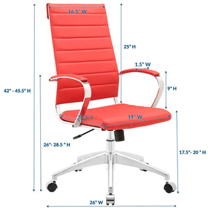 Modway Furniture Jive Highback Office Chair - Ergonomic Comfort with Stylish Design for Modern Workspaces and Meetings Red EEI-272-RED