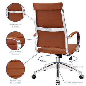 Modway Furniture Jive Highback Office Chair - Ergonomic Comfort with Stylish Design for Modern Workspaces and Meetings Terracotta EEI-272-TER