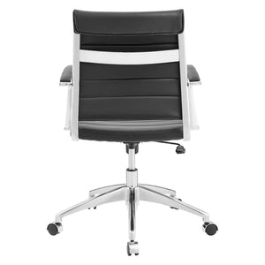 Modway Furniture Jive Mid Back Office Chair - Ergonomic Comfort with Durable Ribbed Vinyl for Modern Workspaces Black EEI-273-BLK