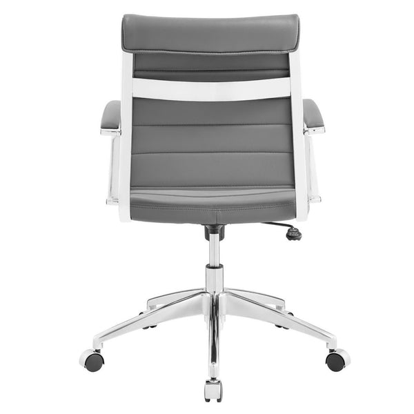 Modway Furniture Jive Mid Back Office Chair - Ergonomic Comfort with Durable Ribbed Vinyl for Modern Workspaces Gray EEI-273-GRY