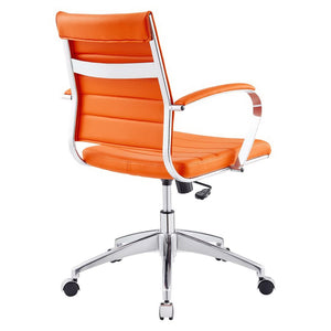 Modway Furniture Jive Mid Back Office Chair - Ergonomic Comfort with Durable Ribbed Vinyl for Modern Workspaces Orange EEI-273-ORA