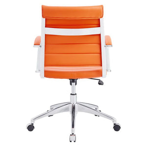 Modway Furniture Jive Mid Back Office Chair - Ergonomic Comfort with Durable Ribbed Vinyl for Modern Workspaces Orange EEI-273-ORA