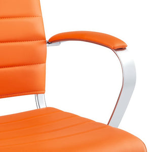 Modway Furniture Jive Mid Back Office Chair - Ergonomic Comfort with Durable Ribbed Vinyl for Modern Workspaces Orange EEI-273-ORA