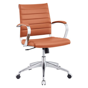 Modway Furniture Jive Mid Back Office Chair - Ergonomic Comfort with Durable Ribbed Vinyl for Modern Workspaces Terracotta EEI-273-TER