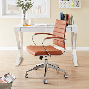 Modway Furniture Jive Mid Back Office Chair - Ergonomic Comfort with Durable Ribbed Vinyl for Modern Workspaces Terracotta EEI-273-TER